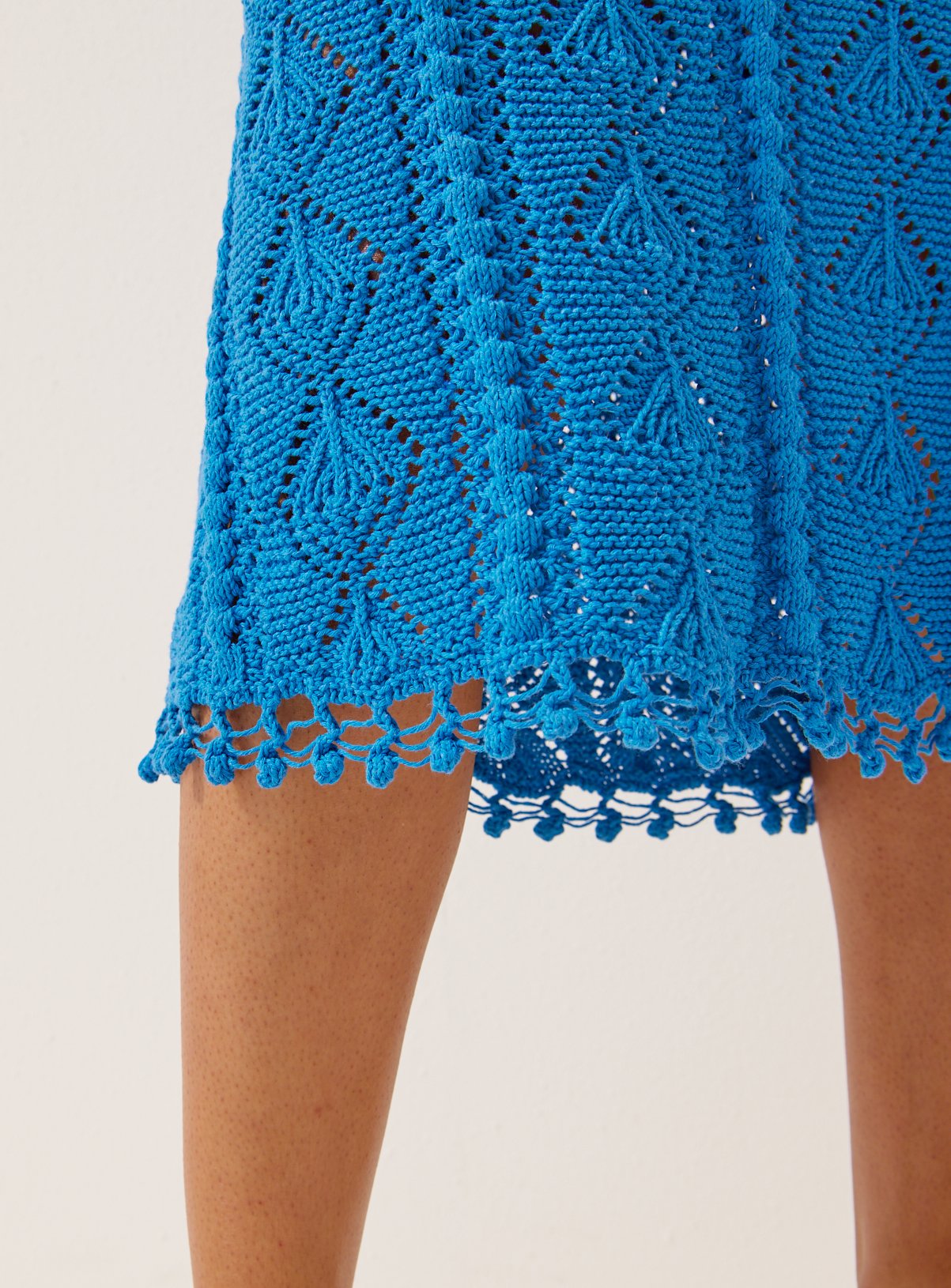Blue Crochet Embroidered Midi Dress 20 - Image 3 thumbnail